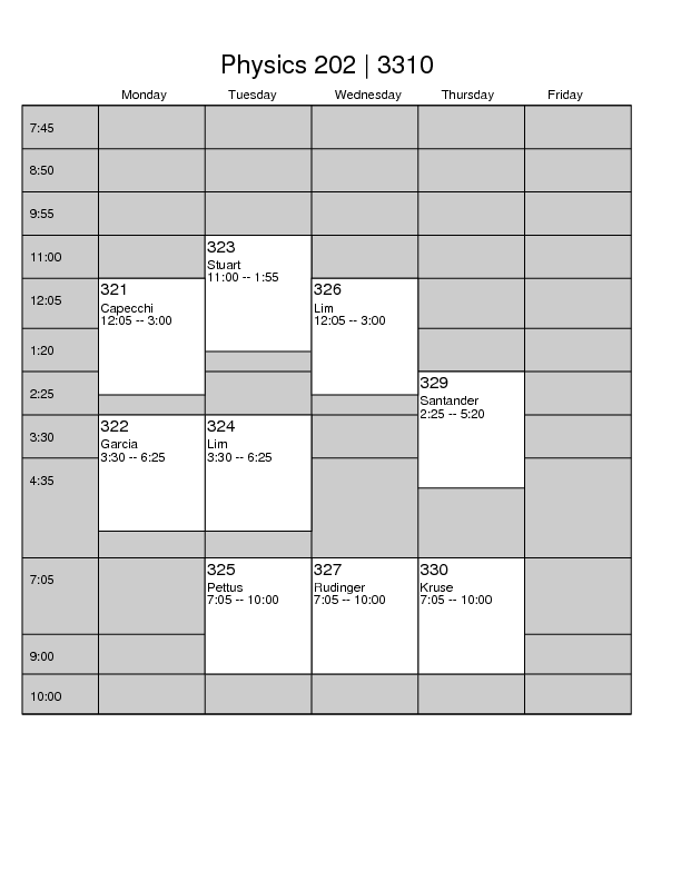 202 Schedule - Instructional Lab Wiki